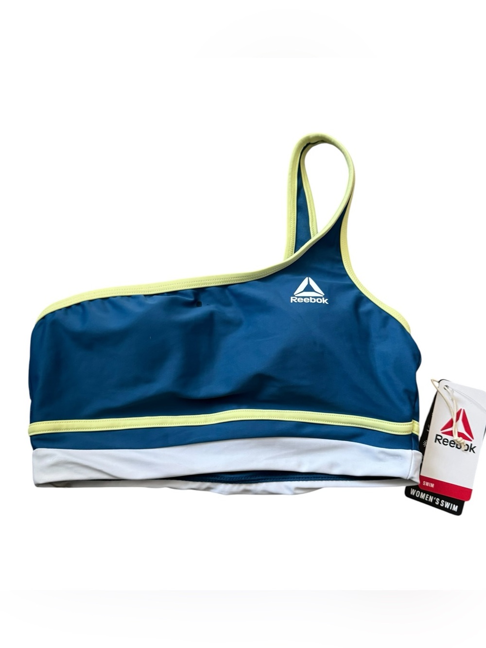 Reebok NWT Bikini Top S Teal One Shoulder UPF 50+ Chlorine Resistant Swim